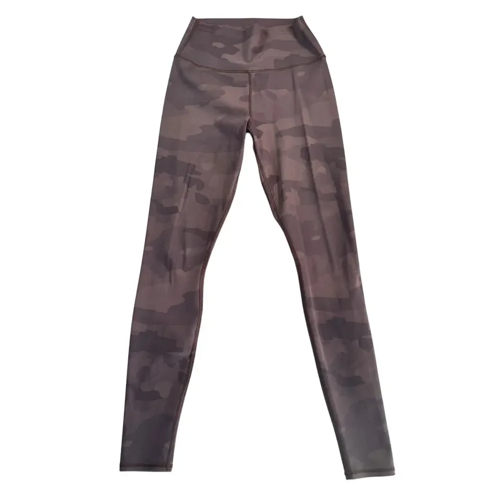 Alo High Waist Vapor Leggings Brown Camo Size XS